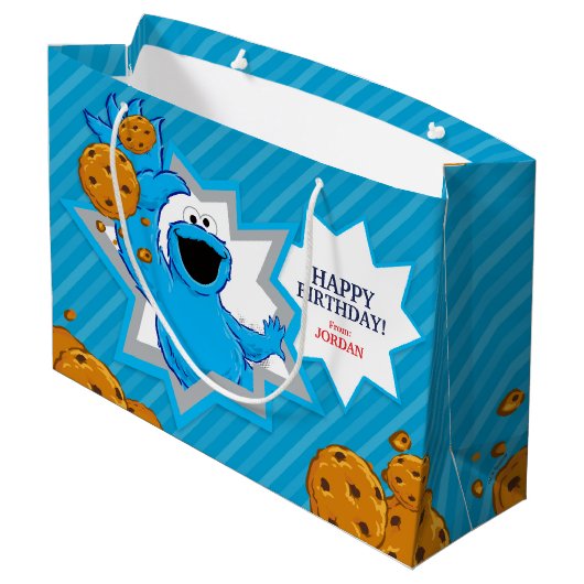Grand Sac Cadeau Anniversaire du Cookie Monster (Dos Angle)