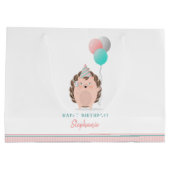 Grand Sac Cadeau Anniversaire du Hérisson mignon (Dos)