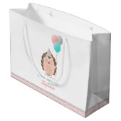 Grand Sac Cadeau Anniversaire du Hérisson mignon (Dos Angle)