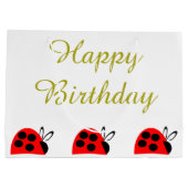 Grand Sac Cadeau Anniversaire du joli Red Ladybug (Dos)