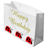 Grand Sac Cadeau Anniversaire du joli Red Ladybug (Dos Angle)