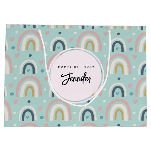 Grand Sac Cadeau Anniversaire du Motif arc-en-ciel mignon (Dos)