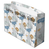 Grand Sac Cadeau Anniversaire du premier jour (Dos Angle)