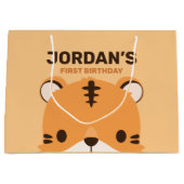 Grand Sac Cadeau Anniversaire du Tigre mignon (Devant)