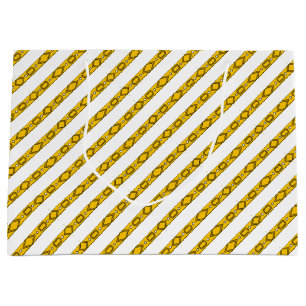 Grand Sac Cadeau Anniversaire élégant en or et blanc