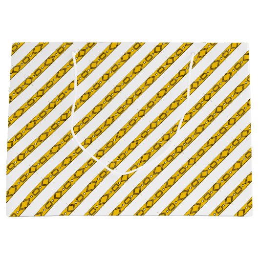 Grand Sac Cadeau Anniversaire élégant en or et blanc (Devant)