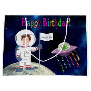 Grand Sac Cadeau Anniversaire fait sur commande d'astronaute de