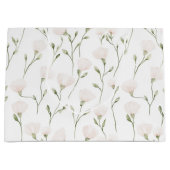 Grand Sac Cadeau Anniversaire floral blanc rose (Devant)