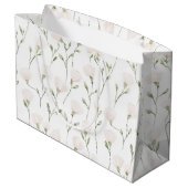 Grand Sac Cadeau Anniversaire floral blanc rose (Dos Angle)