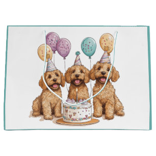 Grand Sac Cadeau Anniversaire Goldendoodle Chiens Anniversaire Gâte