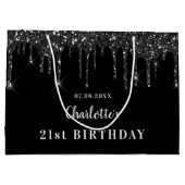 Grand Sac Cadeau Anniversaire noir blanc parties scintillant nom go (Dos)