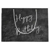 Grand Sac Cadeau Anniversaire Noir Cuir Abstrait (Devant)