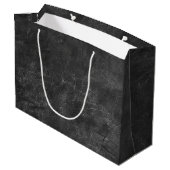 Grand Sac Cadeau Anniversaire Noir Cuir Abstrait (Dos Angle)
