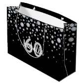 Grand Sac Cadeau Anniversaire noir diamants argent monogramme (Dos Angle)