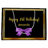 Grand Sac Cadeau Anniversaire noir violet nom de l'arc (Dos)