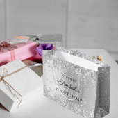 Grand Sac Cadeau Anniversaire nom argent