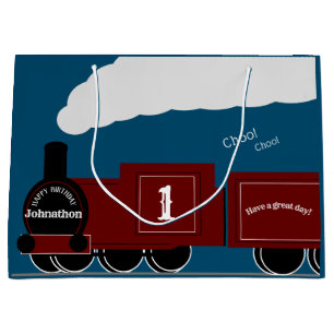 Grand Sac Cadeau Anniversaire personnalisé de train de vapeur