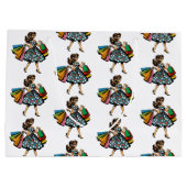 Grand Sac Cadeau Anniversaire Personnalisé Femme Rétro (Dos)