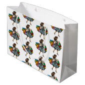 Grand Sac Cadeau Anniversaire Personnalisé Femme Rétro (Dos Angle)