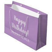Grand Sac Cadeau Anniversaire personnalisé Purple Lilac Party Favor (Devant Angle)