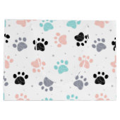 Grand Sac Cadeau Anniversaire pour chiens, empreintes de pattes de  (Dos)