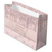 Grand Sac Cadeau Anniversaire rose rousse parties scintillant monog (Devant Angle)