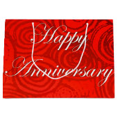 Grand Sac Cadeau Anniversaire tourbillonne rouge (Devant)