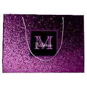 Grand Sac Cadeau Anniversaire violet rose parties scintillant glam  (Dos)