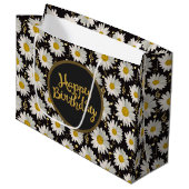 Grand Sac Cadeau Anniversaire White Daisy (Devant Angle)