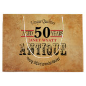 Grand Sac Cadeau Antique 50e anniversaire (Devant)