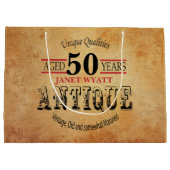 Grand Sac Cadeau Antique 50e anniversaire (Dos)