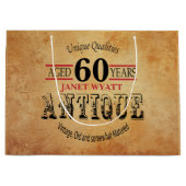 Grand Sac Cadeau Antique 60e anniversaire (Devant)