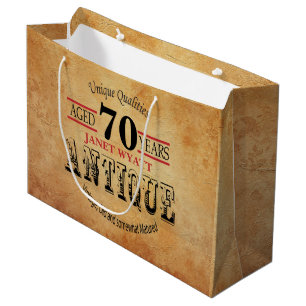 Grand Sac Cadeau Antique 70e anniversaire