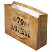 Grand Sac Cadeau Antique 70e anniversaire (Dos Angle)