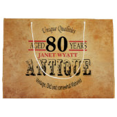 Grand Sac Cadeau Antique 80e anniversaire (Dos)