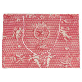 Grand Sac Cadeau Antique rose rouge Anges et Coeurs cupides (Devant)