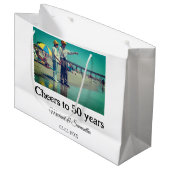 Grand Sac Cadeau applaudissements à 50 ans anniversaire ajouter nom (Devant Angle)