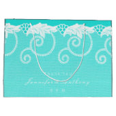 Grand Sac Cadeau Aqua Blue Ocean Royal Lace (Dos)