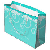 Grand Sac Cadeau Aqua Blue Ocean Royal Lace (Dos Angle)