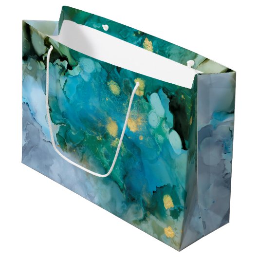 Grand Sac Cadeau Aqua Brume I (Devant Angle)