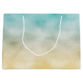 Grand Sac Cadeau Aqua et Gold Ombre Foil (Devant)