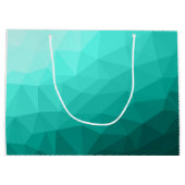 Grand Sac Cadeau Aqua Turquoise Gradient Monogramme de maillage géo (Dos)