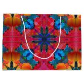 Grand Sac Cadeau Aquarelle Abstraite colorée Noël (Dos)