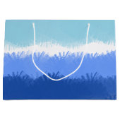 Grand Sac Cadeau Aquarelle Abstraite moderne tons bleus (Devant)