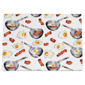 Grand Sac Cadeau Aquarelle Bacon & Oeufs Petit déjeuner Motif alime (Devant)