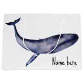 Grand Sac Cadeau Aquarelle Baleine bleue (Devant)