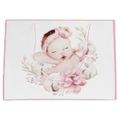 Grand Sac Cadeau Aquarelle bébé fille (Devant)