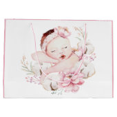 Grand Sac Cadeau Aquarelle bébé fille (Dos)