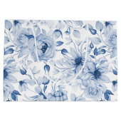 Grand Sac Cadeau Aquarelle Bleu et Blancs (Dos)