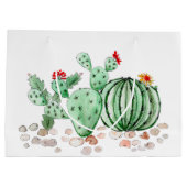 Grand Sac Cadeau aquarelle, cactus (Dos)